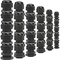 Prensaestopa Impermeable Nylon Conector Cable Glandula- 30 piezas Prensastopas de plástico-para el hogar- jardín- cable…